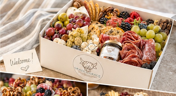 Fridge-ready Graze & Grace vacation rental welcome